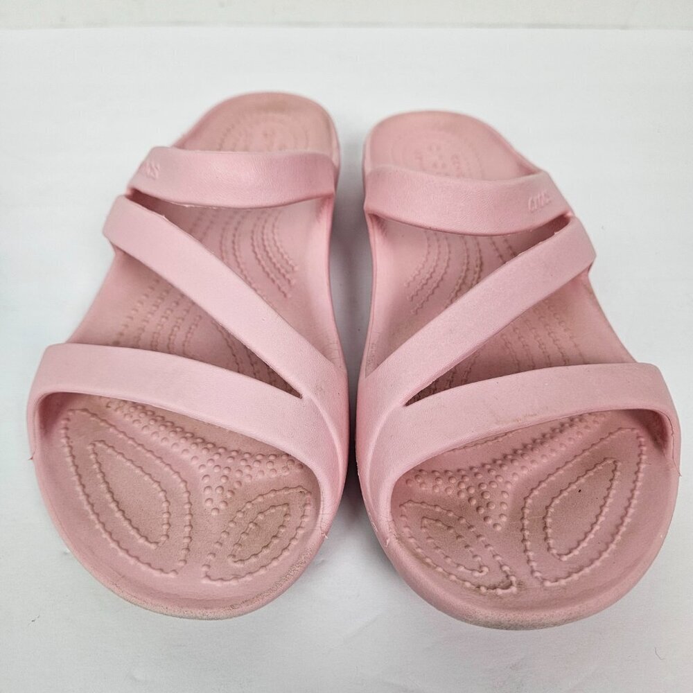 CROCS Kadee II Strappy Slip On Slide Sandal Light Pink 8 - Picture 3 of 10